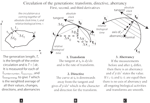 Transform, directive, and averrancy (first, second, and third derivatives) of a circulation of the generations 